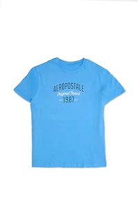 T-shirt coupe carrée imprimé Original Brand 1987 Aéropostale femme