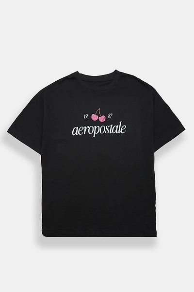 T-shirt coupe boyfriend imprimé cerise Aéropostale