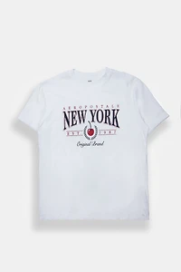 T-shirt coupe boyfriend imprimé cerise AERO New York
