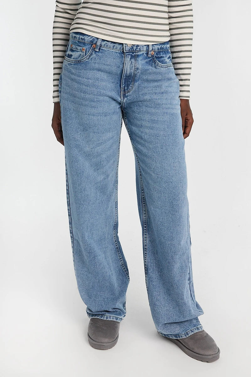 Jean ample à jambe large taille basse AERO