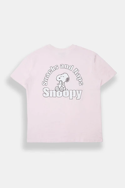 Peanuts Snoopy Snacks & Naps Graphic Boyfriend Tee