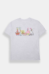 T-shirt coupe boyfriend imprimé SpongeBob et ses amis