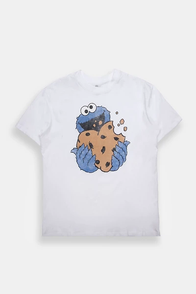 T-shirt coupe boyfriend imprimé coeur Cookie Monster
