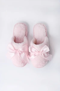 3D Bow Plush Slippers