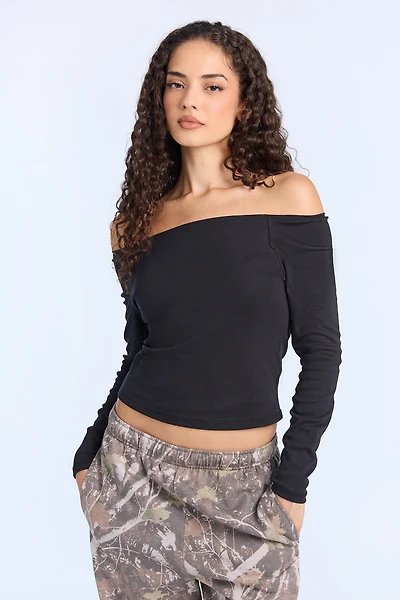 AERO Off-Shoulder Long Sleeve Top