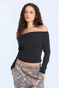 AERO Off-Shoulder Long Sleeve Top