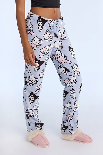 Pantalon de pyjama en peluche Hello Kitty et Kuromi