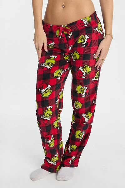 The Grinch Plaid Plush Pajama Pant