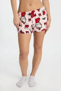Short de pyjama en peluche bas Noël Hello Kitty