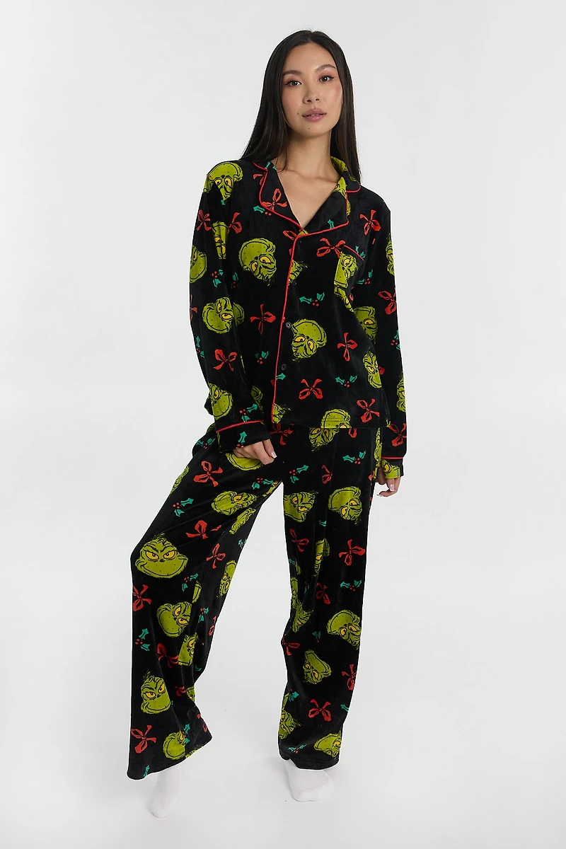 The Grinch Bows 2-Piece Pajama Shirt & Pant Set