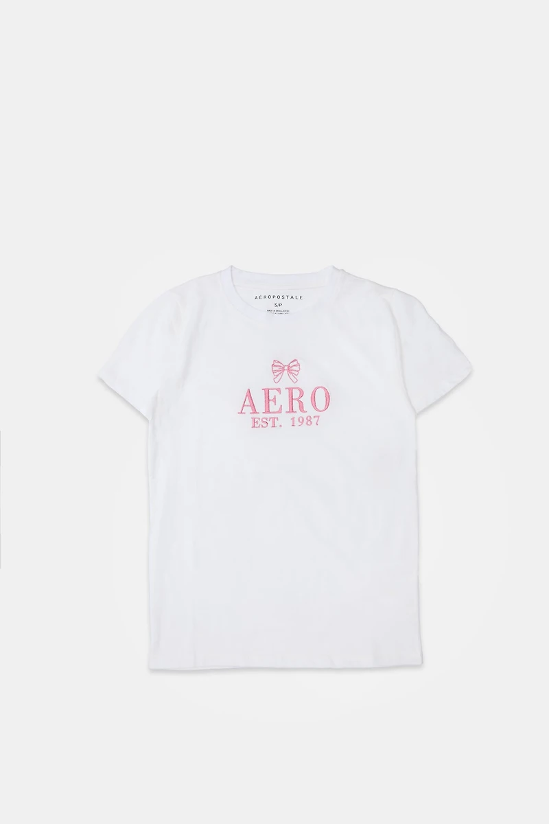 T-shirt coupe classique noeud brodé AERO