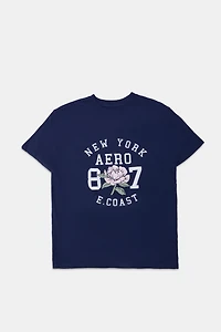 T-shirt coupe boyfriend imprimé New York 87 AERO