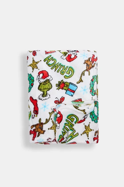 Couverture peluche imprimée Noël The Grinch