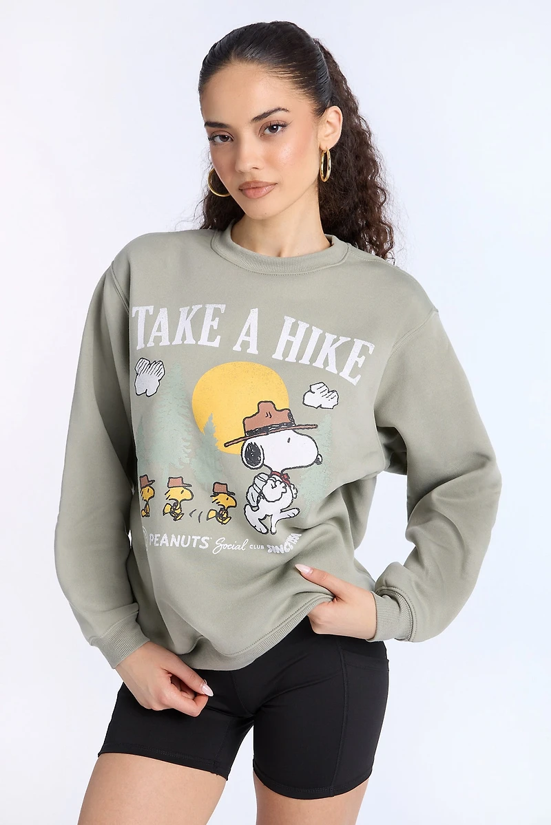 Peanuts Take A Hike Crewneck Sweatshirt