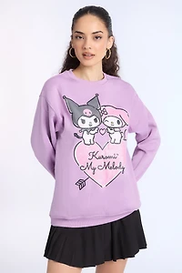 Sweatshirt à col ras du cou imprimé Kuromi