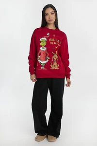 Sweatshirt à col ras du cou imprimé Naughty Or Nice The Grinch
