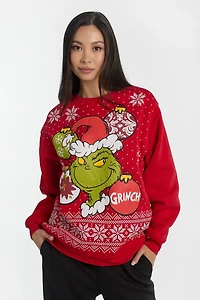Sweatshirt à col ras du cou imprimé de Noël The Grinch