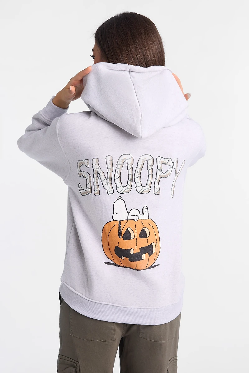 Haut à capuchon boyfriend imprimé Snoopy d'Halloween