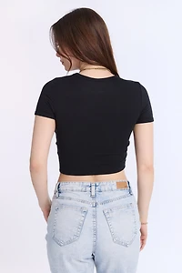 T-shirt court en tricot côtelé AERO