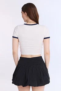 AERO Ribbed Knit Graphic Ringer Baby Tee