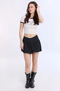 T-shirt court style ringer en tricot côtelé AERO