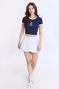 AERO Ribbed Knit Graphic Ringer Baby Tee