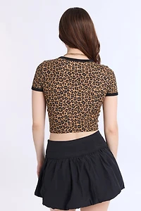 AERO Ribbed Knit Graphic Ringer Baby Tee