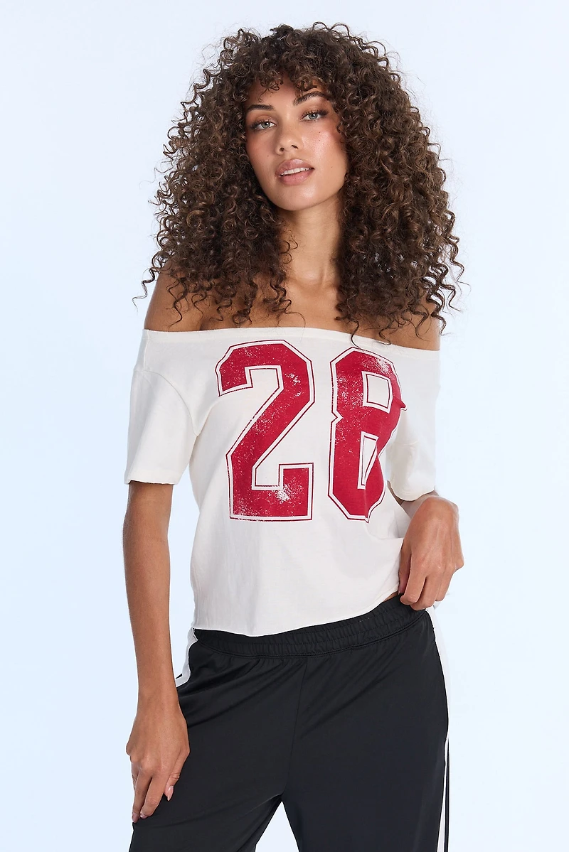 T-shirt épaules dénudées à manches courtes AERO