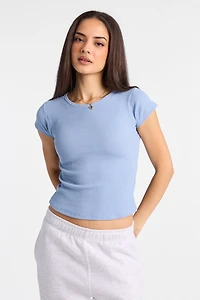 T-shirt court à manches courtes en tricot gaufré AERO