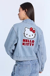 Veste en denim brodée Hello Kitty