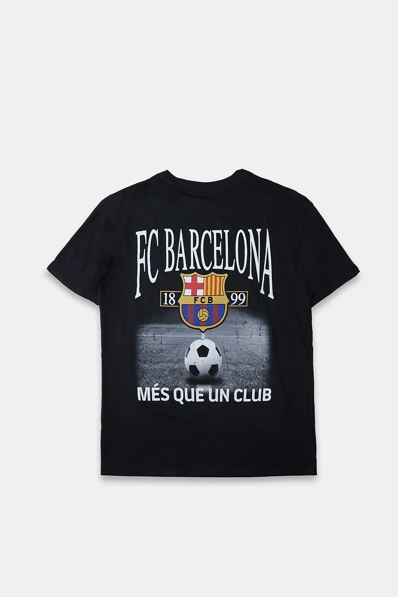 T-shirt coupe boyfriend imprimé FC Barcelona