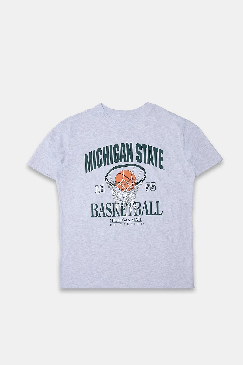 T-shirt coupe boyfriend imprimé Michigan State Basketball