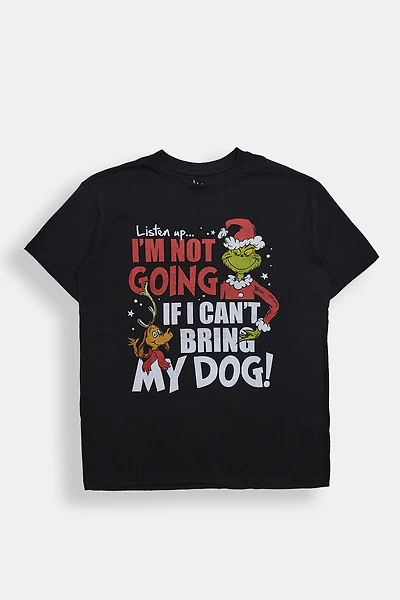 T-shirt coupe boyfriend imprimé The Grinch Bring My Dog