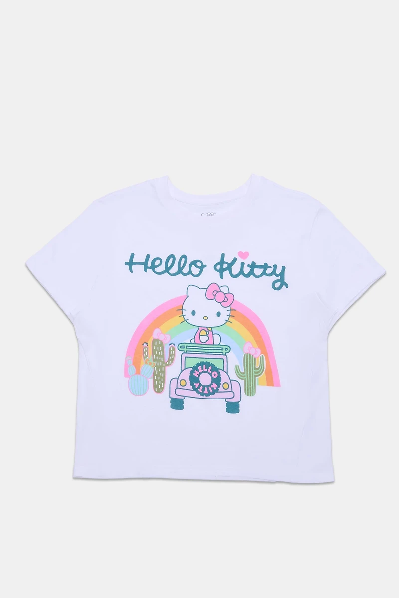Hello Kitty Car Graphic Boxy Cropped Tee