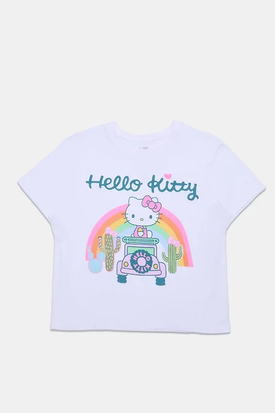 Hello Kitty Car Graphic Boxy Cropped Tee