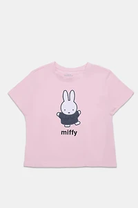 T-shirt coupe courte imprimé pailleté Miffy