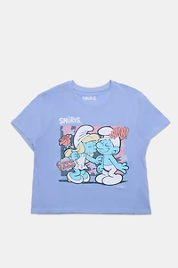 The Smurfs Graphic Boxy Cropped Tee