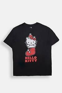T-shirt coupe boyfriend imprimé bas de Noël Hello Kitty