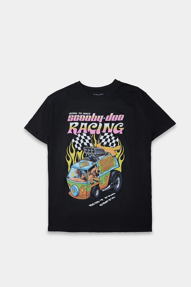 T-shirt coupe boyfriend imprimé Scooby-Doo Racing Freestyle