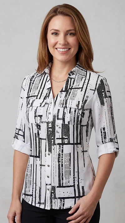 Blouse ajustée avec poches