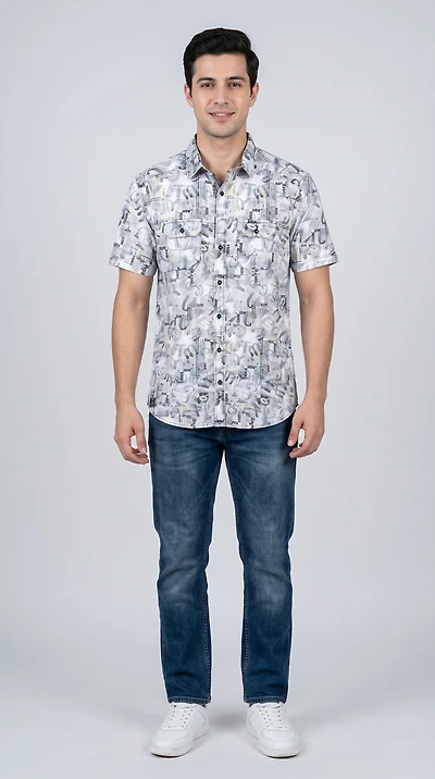 Chemise imprimée à manches courtes