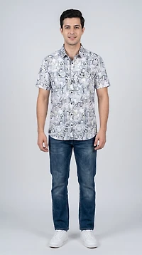 Chemise imprimée à manches courtes