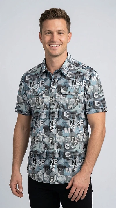 Chemise à manches courtes pour homme