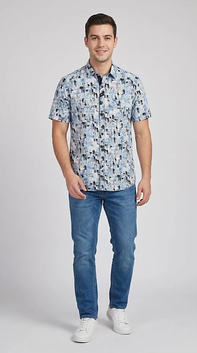 Chemise imprimée à manches courtes