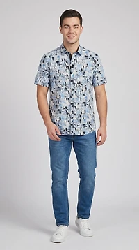 Chemise imprimée à manches courtes