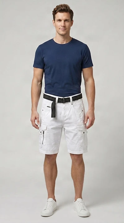 SHORT CARGO À CEINTURE