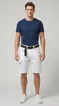 SHORT CARGO À CEINTURE