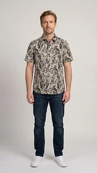 Chemise imprimée à manches courtes
