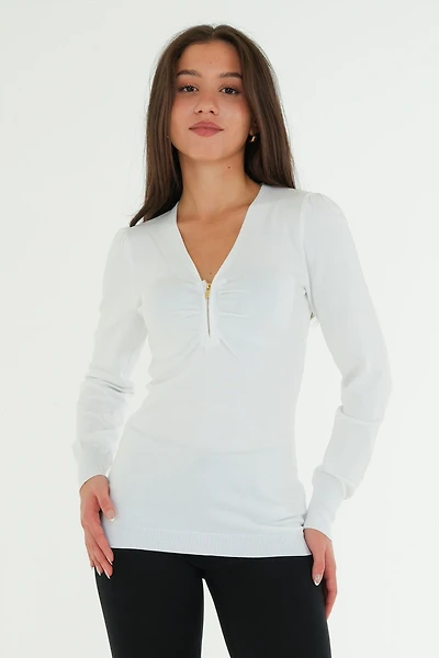 Pull à col en V