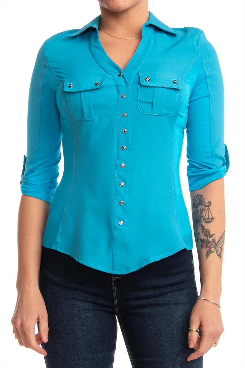 Blouse ajustée à poches